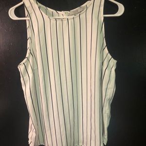 white/black silk blouse